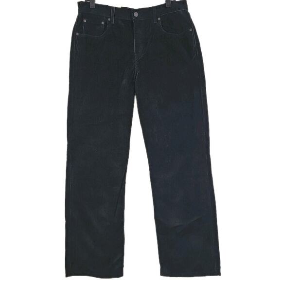 Levi’s ~Woman Size 31/30~ Black Corduroy Low Pro Mid Rise Straight Leg Jeans NWT - Picture 1 of 16